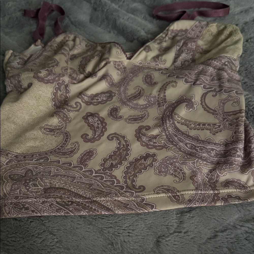 PacSun Paisley Tank Top - Purple and Cream